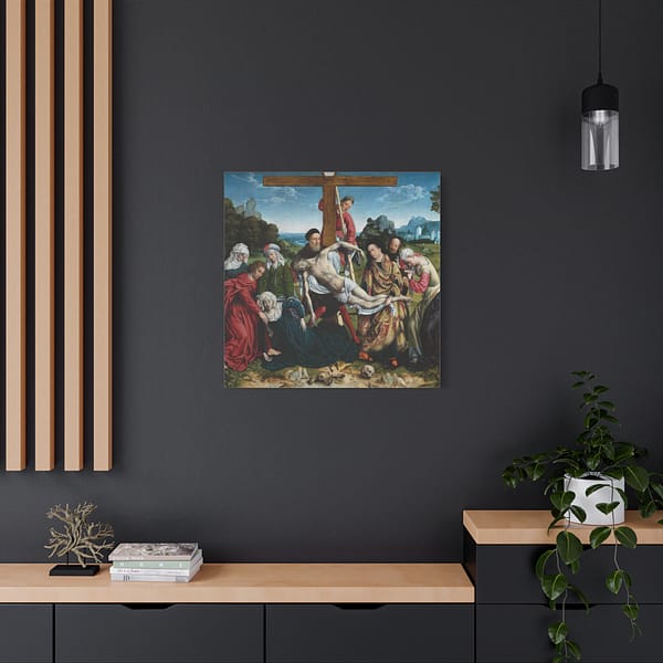 3494503488442447201_2048-1.jpeg The Descent from the Cross – Joos van Cleve (c. 1518-1520) – Renaissance Canvas Print