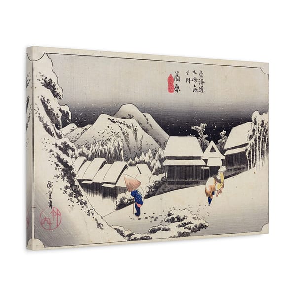 3687085662246053363_2048-1.jpeg Evening Snow at Kanbara – Utagawa Hiroshige (1833) – Japanese Woodblock Canvas Print