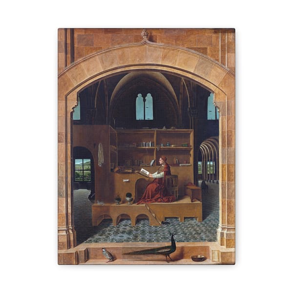 3774382737433117596_2048-1.jpeg Saint Jerome in His Study – Antonello da Messina (c. 1475) – Renaissance Canvas Print