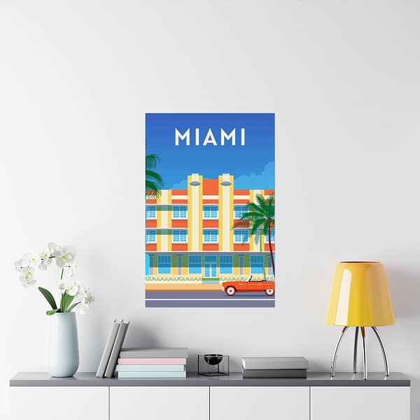 3958613870714697931_2048-1.jpeg Miami, Florida - LUNE Original - Vintage Art Deco Style Travel Poster Print