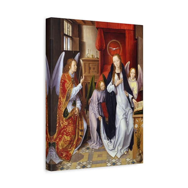 4726429381987711200_2048-1.jpeg The Annunciation – Hans Memling (c. 1480s) – Renaissance Canvas Print