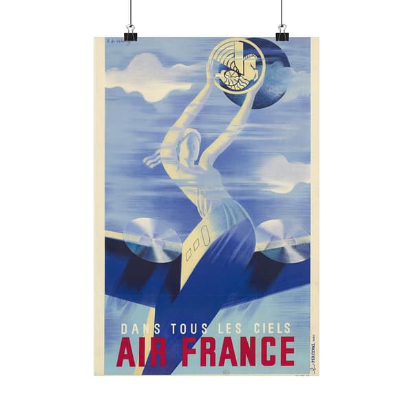 4763339707725972922_2048-1.jpeg Dans tous les ciels, Air France – R. de Valerio (c. 1930s) – Vintage Travel Poster Print