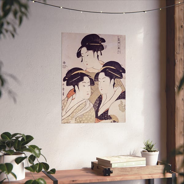 4866737014851129801_2048.jpeg Three Beauties of the Present Day - Kitagawa Utamaro (c. 1792-93) - Japanese Woodblock Poster Print
