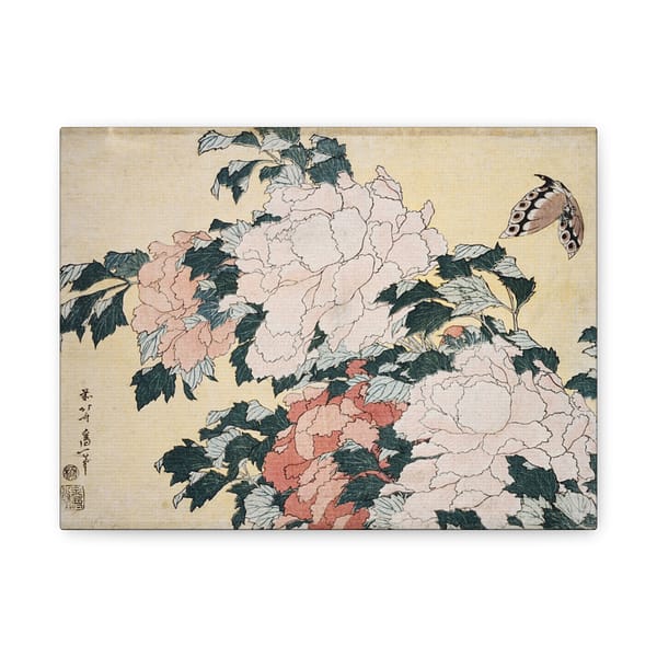 5055729493362740343_2048-1.jpeg Peonies and Butterfly – Katsushika Hokusai (c. 1833-34) – Japanese Woodblock Canvas Print