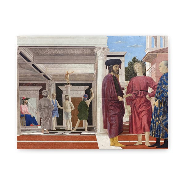 5408885394982817711_2048-1.jpeg The Flagellation of Christ – Piero della Francesca (c. 1455-1460) – Renaissance Canvas Print
