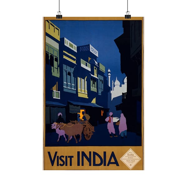 5485817988764780848_2048-1.jpeg Visit India, A Street by Moonlight – India State Railways Bureau (c. 1920) – Vintage Travel Poster Print