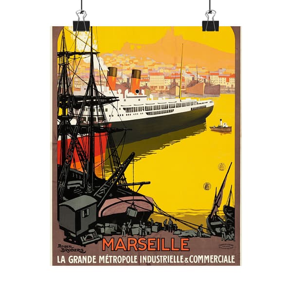 6107094972155535986_2048.jpeg Marseille, La Grande Metrople Industrielle & Commerciale – Roger Broders (c. 1922) – Vintage Travel Poster Print