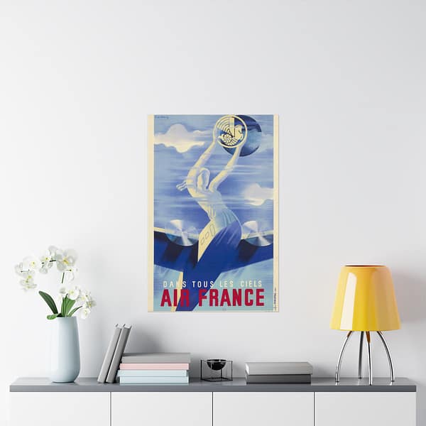 6253859755963775673_2048-1.jpeg Dans tous les ciels, Air France – R. de Valerio (c. 1930s) – Vintage Travel Poster Print