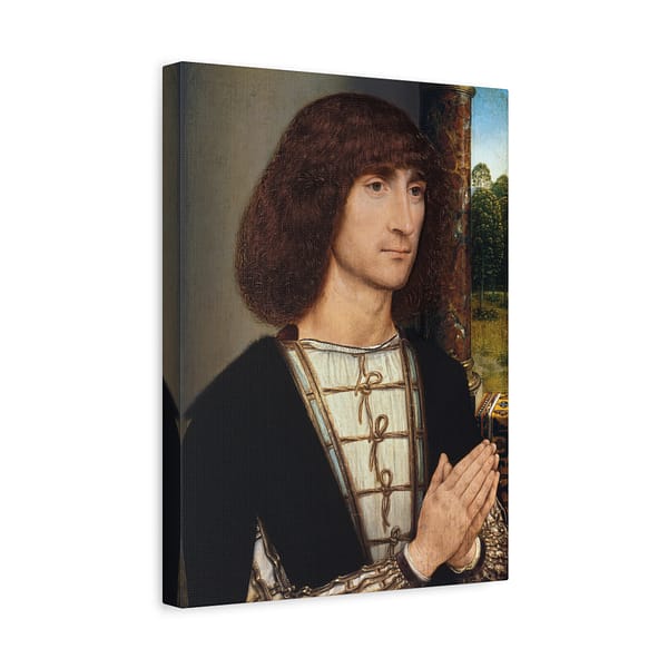 6340472757676913381_2048-1.jpeg Portrait of a Young Man at Prayer – Hans Memling (c. 1485-1490) – Renaissance Canvas Print