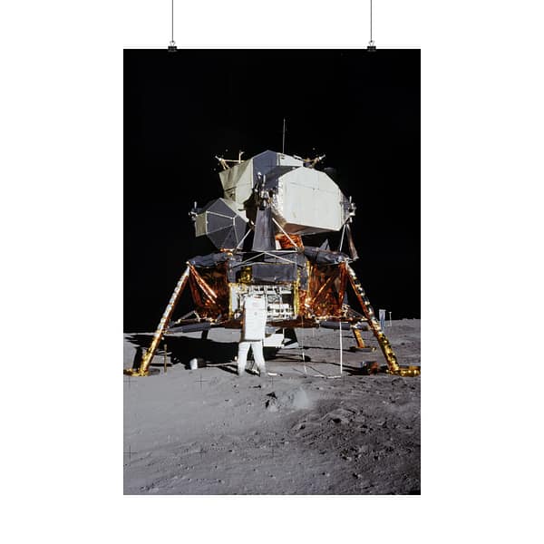 6345045725886186286_2048-1.jpeg Apollo 11 Lunar Lander, Buzz Aldrin on the Moon – NASA Photograph (1969) – Space Age Poster Print