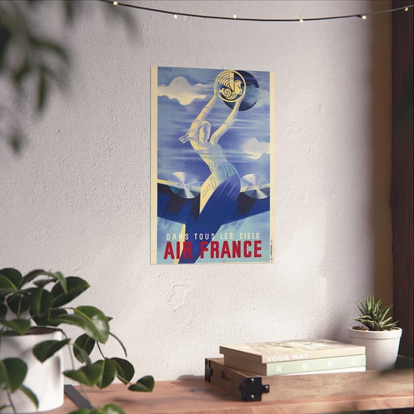 6425239537527967145_2048-1.jpeg Dans tous les ciels, Air France – R. de Valerio (c. 1930s) – Vintage Travel Poster Print