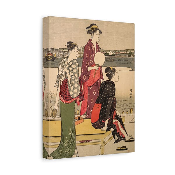 6508509166952409043_2048.jpeg Evening on the Banks of the Sumida River - Torii Kiyonaga (c. 1784-85) - Japanese Woodblock Canvas Print