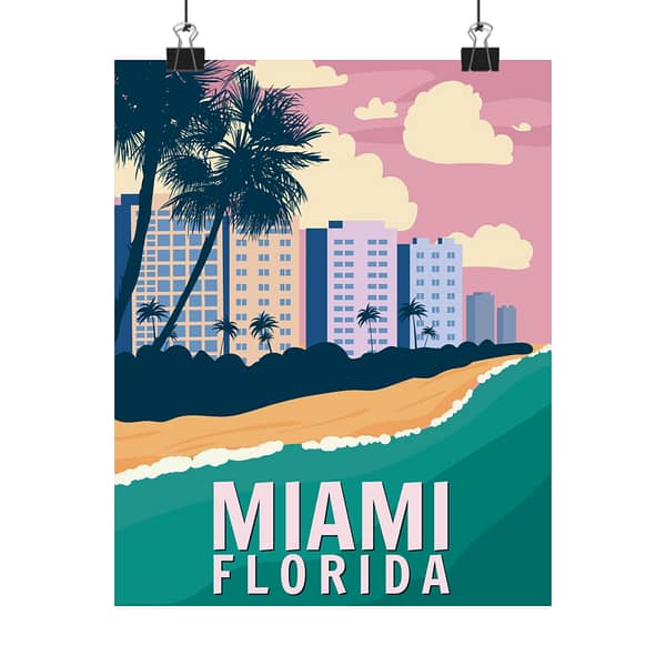 6735559716884674193_2048-2.jpeg Miami, Florida - LUNE Original - Vintage Style Travel Poster Print