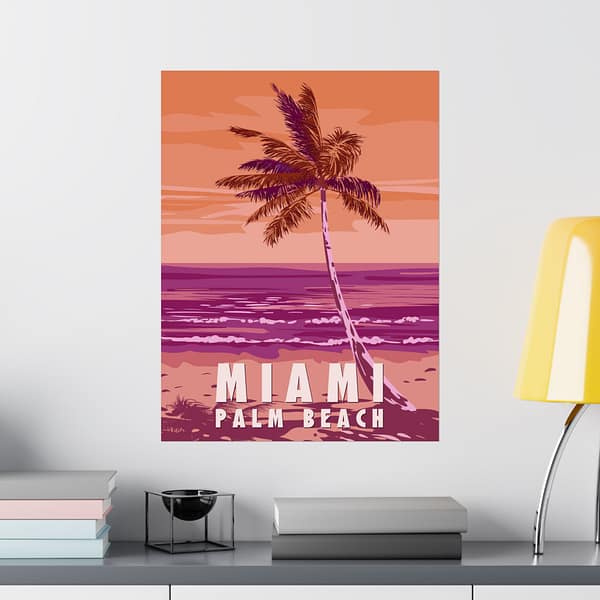 6766754695603222736_2048-1.jpeg Miami, Florida - LUNE Original - Vintage Style Travel Poster Print