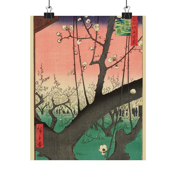 6806050050561160224_2048-1.jpeg Plum Park in Kameido – Utagawa Hiroshige (1857) – Japanese Woodblock Poster Print