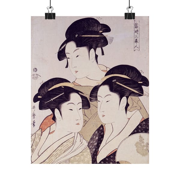 6972787060010429891_2048.jpeg Three Beauties of the Present Day - Kitagawa Utamaro (c. 1792-93) - Japanese Woodblock Poster Print