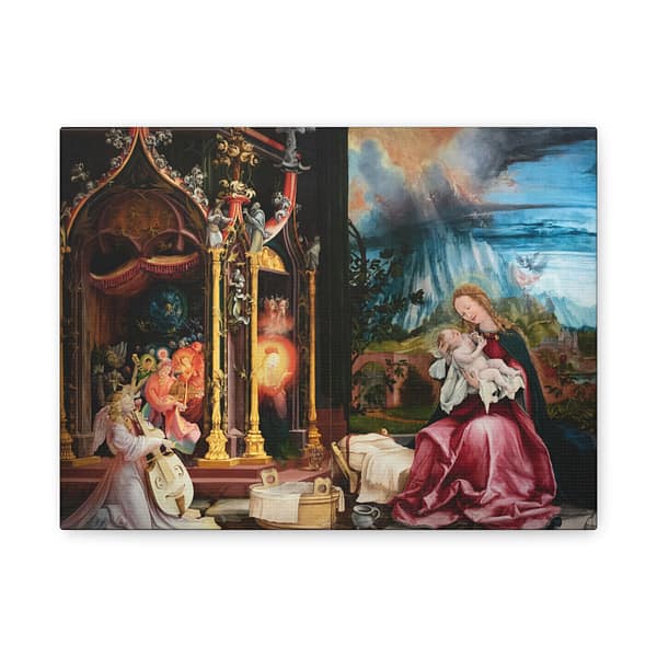 7622237392517313976_2048-1.jpeg Isenheim Altarpiece (Concert of Angels) – Matthias Grünewald (c. 1512-1516) – Renaissance Canvas Print