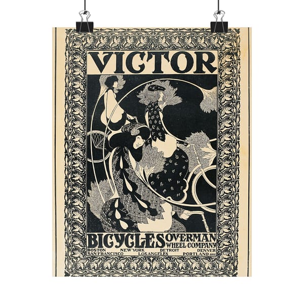 7868130913486871110_2048-1.jpeg Victor Bicycles ad – William Henry Bradley (c. 1896) – Art Nouveau Poster Print