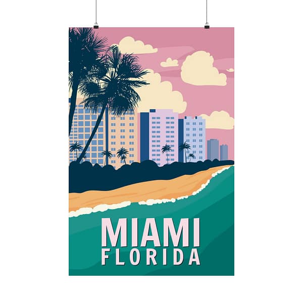 8696794544628188818_2048-1.jpeg Miami, Florida - LUNE Original - Vintage Style Travel Poster Print