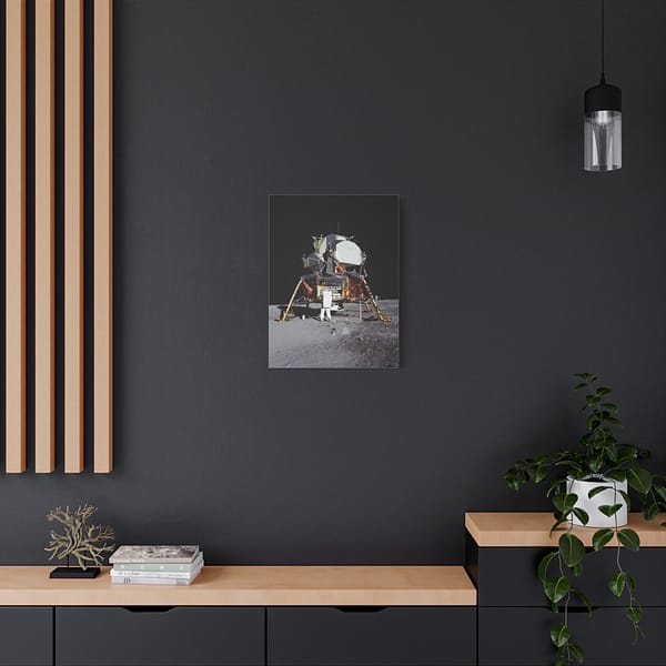 8970835997341122521_2048-1.jpeg Apollo 11 Lunar Lander, Buzz Aldrin on the Moon – NASA Photograph (1969) – Space Age Canvas Print