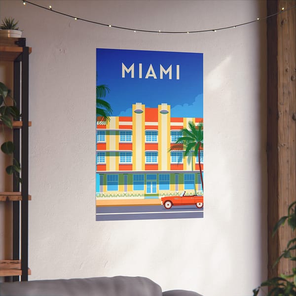 9032492185105731683_2048-1.jpeg Miami, Florida - LUNE Original - Vintage Art Deco Style Travel Poster Print