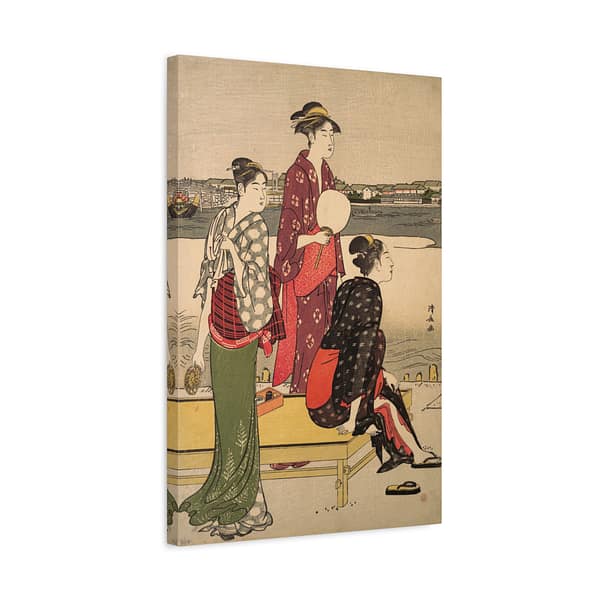 9060916875596800438_2048.jpeg Evening on the Banks of the Sumida River - Torii Kiyonaga (c. 1784-85) - Japanese Woodblock Canvas Print