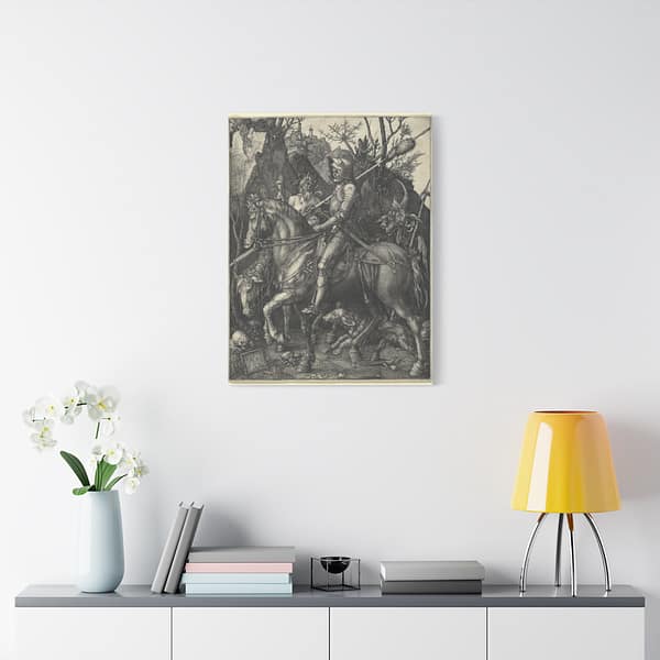 9753367160062859647_2048-1.jpeg Knight, Death, and the Devil – Albrecht Dürer (1513) – Renaissance Canvas Print