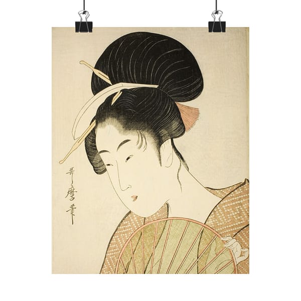 10015875978739225104_2048.jpeg Woman Holding a Round Fan - Kitagawa Utamaro (c. 1792-1802) - Japanese Woodblock Poster Print