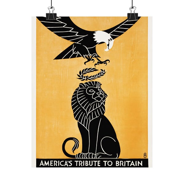 1129172243161219211_2048.jpeg America's tribute to Britain - Fred G. Cooper (1918) - Patriotic WWII Poster Print