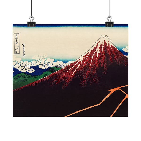 12051238358675083368_2048.jpeg Thunderstorm Beneath the Summit (Sanka Hakuu, Black Fuji) - Katsushika Hokusai (c. 1830-32) - Japanese Woodblock Poster Print