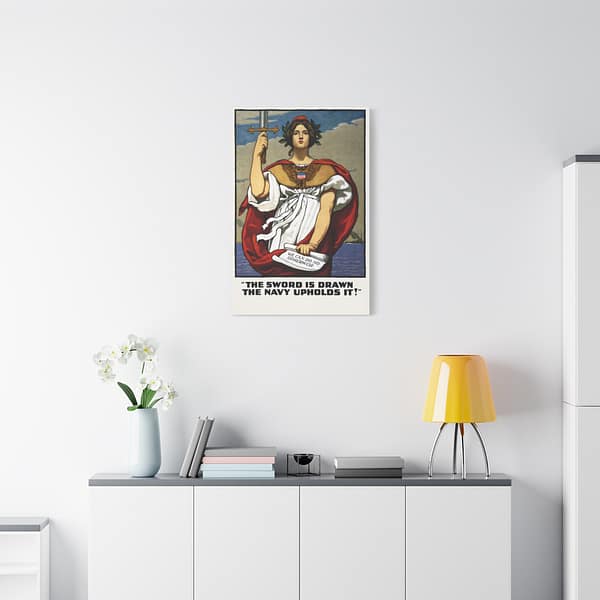 14560718130996632102_2048.jpeg The Sword is Drawn, the Navy Upholds it! - Kenyon Cox (1917) - Patriotic WWI Canvas Print