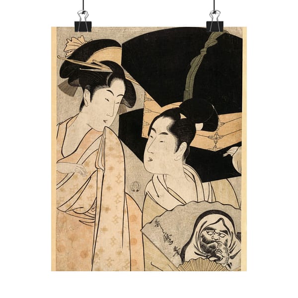 15476723305590121955_2048.jpeg Woman and Fan Vendor - Kitagawa Utamaro (c. 1790s) - Japanese Woodblock Poster Print