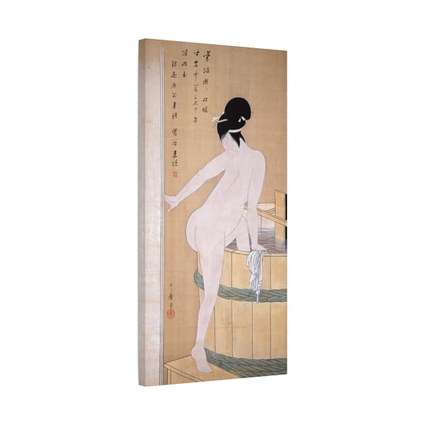 15618267541801281063_2048.jpeg Bathing in Cold Water - Kitagawa Utamaro (c. 1799) - Japanese Woodblock Canvas Print