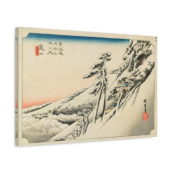 254193190405119308_2048.jpeg Kameyama, Clear Weather After Snow - Utagawa Hiroshige (c. 1832-33) - Japanese Woodblock Canvas Print