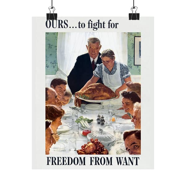 2555328204007498181_2048-1.jpeg OURS... to fight for - Freedom From Want - Norman Rockwell (1943) - Patriotic WWII Poster Print