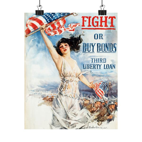 3831263464185441378_2048.jpeg Fight or Buy Bonds - Third Liberty Loan - Howard Chandler Christy (1917) - Patriotic WWI Poster Print