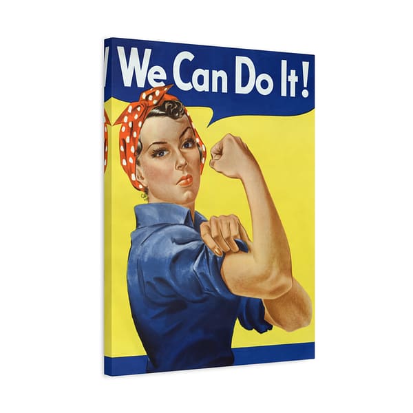 4181738333121704370_2048.jpeg We Can Do It! Rosie the Riveter - J. Howard Miller (1942-1945) - Patriotic WWII Canvas Print