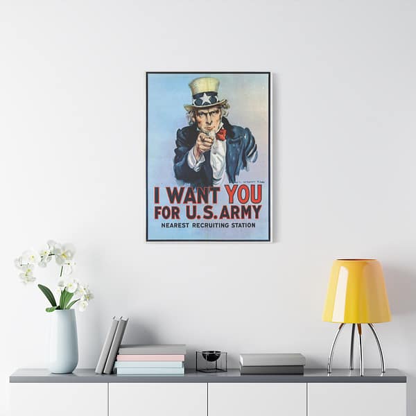 4670651813306834735_2048.jpeg I Want You for U.S. Army (Blue Variant) - James Montgomery Flagg (1917) - Patriotic WWI Canvas Print