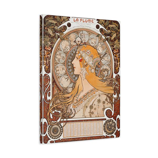 6584980181571691077_2048.jpeg Zodiaque, La Plume - Alphonse Mucha (ca. 1896-1897) - Art Nouveau Canvas Print