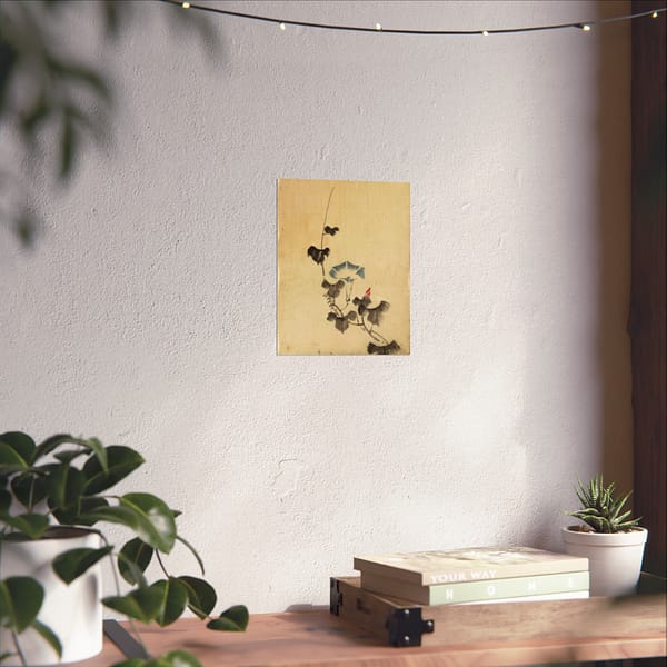 8023413645643533905_2048.jpeg Blue Blossom of Morning Glory on Vine - Katsushika Hokusai (1830) - Japanese Woodblock Poster Print