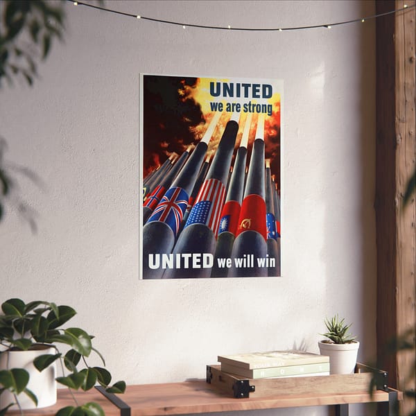 9643067099279124231_2048.jpeg United We Are Strong - United We Will Win - Henry Koerner (1943) - Patriotic WWII Poster Print