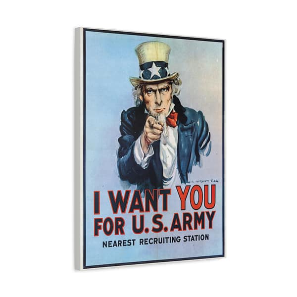 999182372192930102_2048.jpeg I Want You for U.S. Army (Blue Variant) - James Montgomery Flagg (1917) - Patriotic WWI Canvas Print