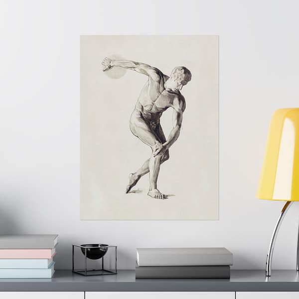 12444645910705097473_2048.jpeg Gipsmodel van Discuswerper - Male Anatomical Study - Jan Veth (c. 1874-1925) - Vintage Art Poster Print