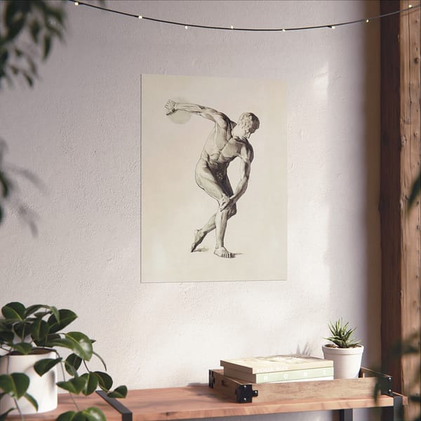 13635975521687010936_2048.jpeg Gipsmodel van Discuswerper - Male Anatomical Study - Jan Veth (c. 1874-1925) - Vintage Art Poster Print