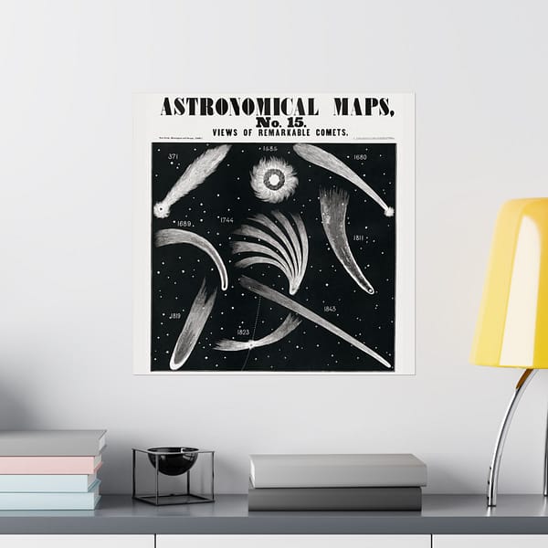 16578069395026492524_2048.jpeg Astronomical Maps, No. 15 - Views of Remarkable Comets (1847) - Vintage Art Poster Print
