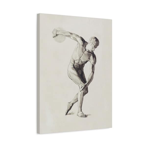 16640022256465922060_2048.jpeg Gipsmodel van Discuswerper - Male Anatomical Study - Jan Veth (c. 1874-1925) - Vintage Art Canvas Print