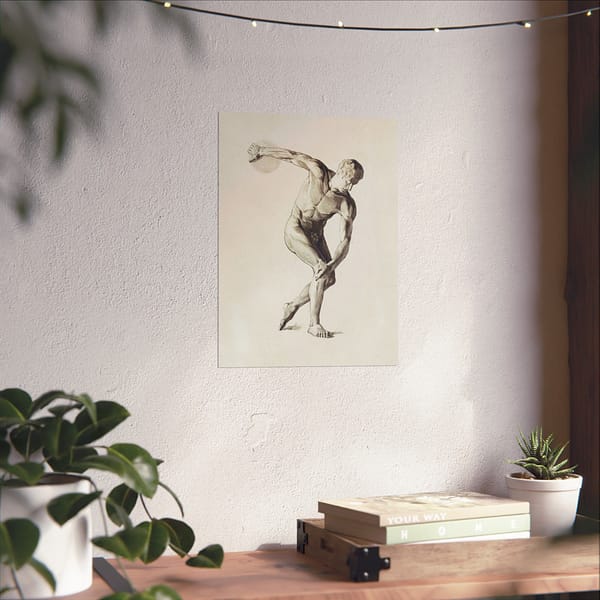 17524705391282844524_2048.jpeg Gipsmodel van Discuswerper - Male Anatomical Study - Jan Veth (c. 1874-1925) - Vintage Art Poster Print
