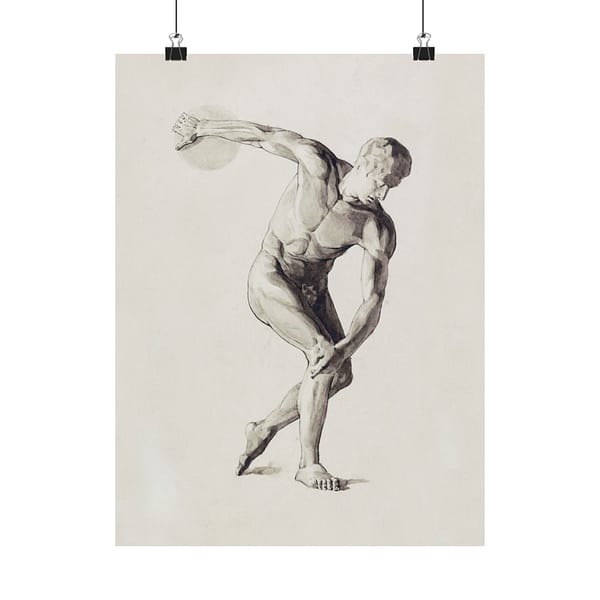 18069403821660030972_2048.jpeg Gipsmodel van Discuswerper - Male Anatomical Study - Jan Veth (c. 1874-1925) - Vintage Art Poster Print