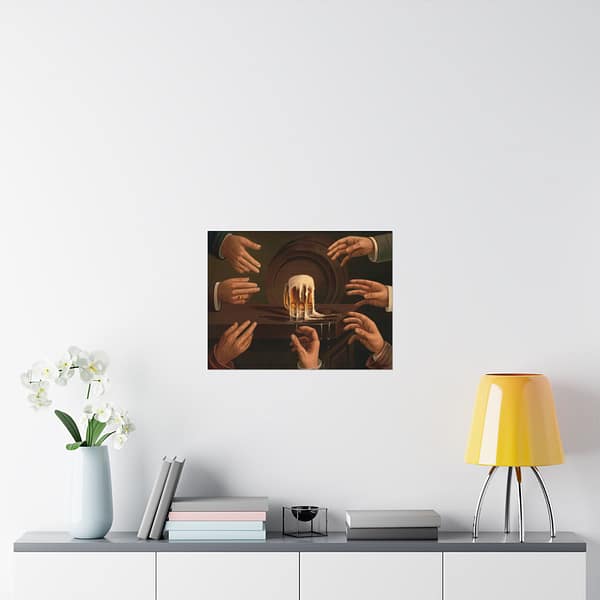 3672393864775178747_2048.jpeg Seven Male Hands Encircling a Mug of Beer - J. C. MacGregor (1876) - Vintage Art Poster Print