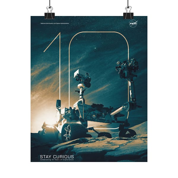 5086878691536294573_2048.jpeg Curiosity Rover - Celebrating 10 Years of Exploration - NASA (2012) - Space Age Poster Print